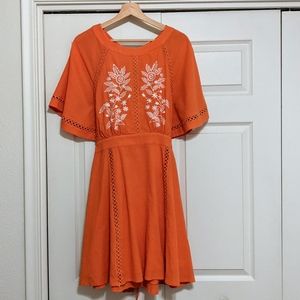 Nanette Lepore Coral Calypso Embroidered Dress